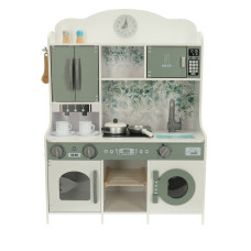 Bērnu Virtuve Rotaļu Koka MDF Virtuves Iekārtas Komplekts ar Kafijas Automātu LULILO Saliko, 85cm | Kids Toy Wooden Kitchen